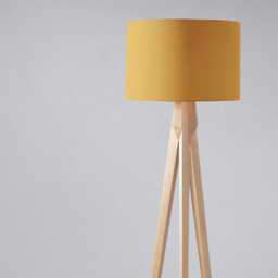 Plain Golden Yellow Cotton Drum Lampshade - Ceiling Light Shade Pendant Lamp Table Bedroom Decor - thumbnail 2
