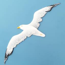 Flock Of Wooden Painted Seagulls White Flying Hanging Bird Wall Art Coastal Beach & Nautical Decor Installation Gift Sculpture - thumbnail 2