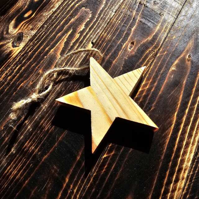 3 Rustic Wooden Handmade Stars Decoration Gift, Cute Quality Star Charm Wall Decor, Beautiful Reversable Hanging Ornament Keepsake Trinket - image 1