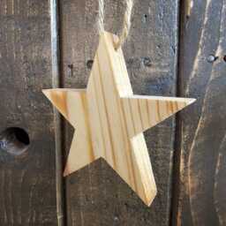 3 Rustic Wooden Handmade Stars Decoration Gift, Cute Quality Star Charm Wall Decor, Beautiful Reversable Hanging Ornament Keepsake Trinket - thumbnail 2