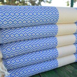 "Blue Diamond Towel, Turkish Towel, Peshtemal, Bath Peshtemal, Ultra Soft Towel, Tribal Towel, Cotton Towel, 40""x70" - thumbnail 3