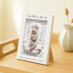 New Baby Photo Frame - Newborn Birth Details Picture Gift For Parents Christening Grandparents Keepsake - thumbnail 1