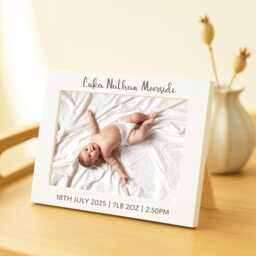 New Baby Photo Frame - Newborn Birth Details Picture Gift For Parents Christening Grandparents Keepsake - thumbnail 2