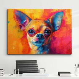 Chihuahua Abstract Painting Framed Poster Print & Canvas Wall Decor Art Bar Kitchen Room Dog Gift Idea Pet