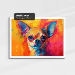 Chihuahua Abstract Painting Framed Poster Print & Canvas Wall Decor Art Bar Kitchen Room Dog Gift Idea Pet - thumbnail 3