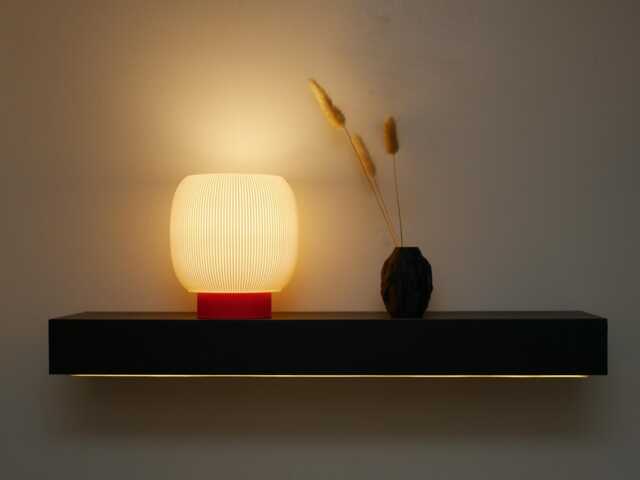 Mochi - Red - Table Lamp, Retro Minimal Design, Housewarming Decor Gift, Bedroom Accent - image 1