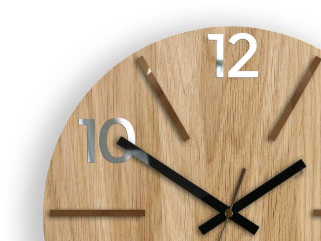 Wood Clock, Large Wall Wall Clock, Aksel Copper, Gift, Decor, Unique Wall, Oak, Clocks, Mirror Copper - image 1