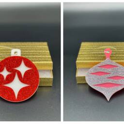 "Set Of 9 Mid Century Modern Christmas Ornaments - ""Collective Set" - thumbnail 2