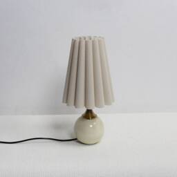 Duzy Handmade Scallop Shape Light Burlap Fabric & Ceramic Base Lamp-5# - thumbnail 3
