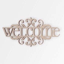 Wooden Flourish Welcome Sign Unfinished Mdf Wall Decor - thumbnail 3