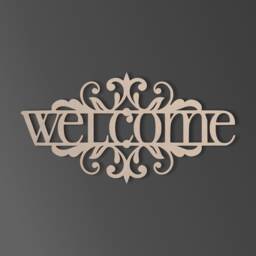 Wooden Flourish Welcome Sign Unfinished Mdf Wall Decor - thumbnail 2