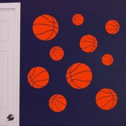 Basketball Wall Decals, Bedroom Decals, Sport Decor, Basketball Decal Set, Stickers, Vinyl Wall Art, Ball Decals - thumbnail 1