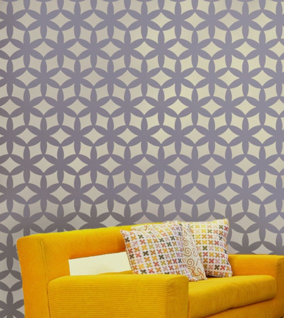 Wall Stencil Kagami Allover Lg - Reusable Stencils Instead Of Wallpaper Diy Decor - image 1