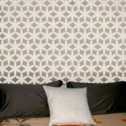 Wall Stencil Kagami Allover Lg - Reusable Stencils Instead Of Wallpaper Diy Decor - thumbnail 3