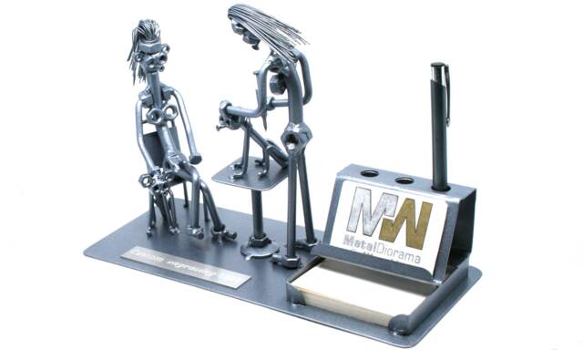Women Veterinarian Nuts & Bolts Sculpture Business Card Holder, Personalized Pet Doctor Gift, Vet Tech Retirement Office Decor Gift - image 1
