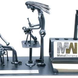 Women Veterinarian Nuts & Bolts Sculpture Business Card Holder, Personalized Pet Doctor Gift, Vet Tech Retirement Office Decor Gift - thumbnail 2