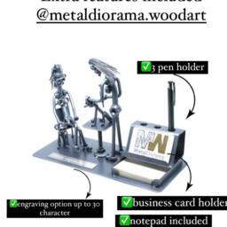 Women Veterinarian Nuts & Bolts Sculpture Business Card Holder, Personalized Pet Doctor Gift, Vet Tech Retirement Office Decor Gift - thumbnail 3