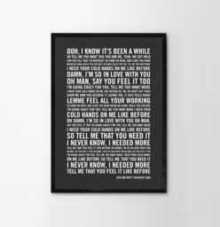 Custom Made Words Poster, Personalised Favourite Lyrics Print, Song Anniversary Print Art Home Wall Decor 20 Colours First Dance - thumbnail 1
