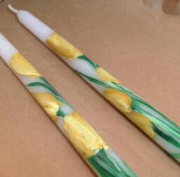 Monogrammed Candles, Wedding Taper Pair Of Two Personalized Initials, Anniversary Candles - thumbnail 3
