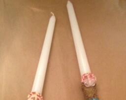 Monogrammed Candles, Wedding Taper Pair Of Two Personalized Initials, Anniversary Candles - thumbnail 2