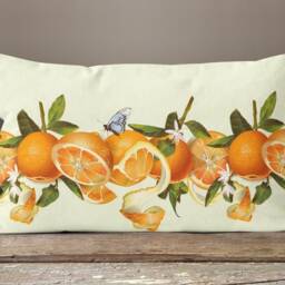 Floral Yellow Lemon Rectangular Pillow Case/Lemon Home Decor Cushion Cover/Lemon Striped Citrus Top/Summer Trend - thumbnail 4