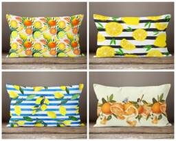 Floral Yellow Lemon Rectangular Pillow Case/Lemon Home Decor Cushion Cover/Lemon Striped Citrus Top/Summer Trend