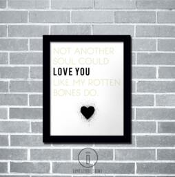 Gaslight Anthem Brian Fallon Lyric Print -Typography Love Quote Poster - Not Another Soul - thumbnail 1