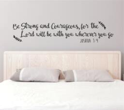 Be Strong Wall Decal Quote - Joshua 19 & Courageous Wall Decal - thumbnail 1