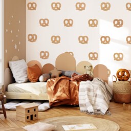 Pretzel Wall Decals - Neutral Nursery Decor, Reusable Stickers, Watercolor Kids Room Art