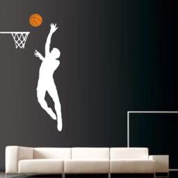 Slam Dunk Basketball Goal Shot Vinyl Wall Decal By The Best Sport Team Game Player Ever Michael Jordan Home Interior Art Decor - thumbnail 2