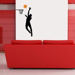 Slam Dunk Basketball Goal Shot Vinyl Wall Decal By The Best Sport Team Game Player Ever Michael Jordan Home Interior Art Decor - thumbnail 3