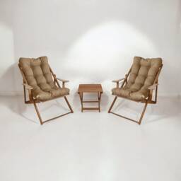 Adjustable Wooden Garden Chair With Armrest, Comfortable Sun Lounger & Outdoor Patio - Balcony Sunbed Deck Recliner Chair