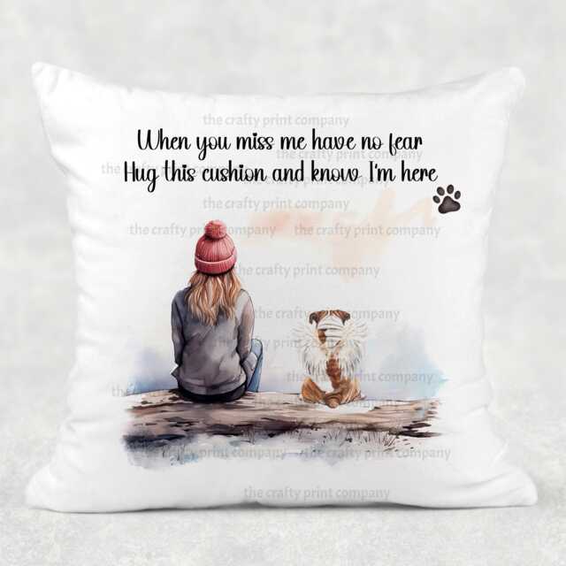Personalised Dog Memorial Cushion Cover, When You Miss Me Have No Fear, Hug This Cover Pillow Case Custom Gift - Pet Gift - image 1