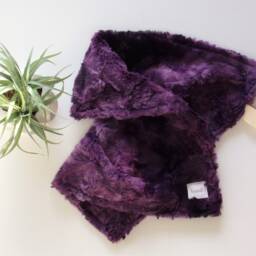 Purple Lovey Blanket, Minky Baby Girls Faux Fur Lovey, Tag Double Ready To Ship - thumbnail 3