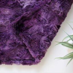 Purple Lovey Blanket, Minky Baby Girls Faux Fur Lovey, Tag Double Ready To Ship - thumbnail 4