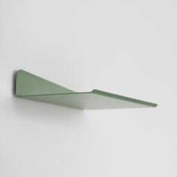Black Floating Wall Shelf, Modern Metal Small Geometric Bookshelf, Bent Steel Picture Ledge For Bedroom, Simple Plant Shelf - thumbnail 3