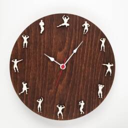 Bodybuilder Wood Wall Clock - Fitness Decor, Strong Man Gift - thumbnail 3
