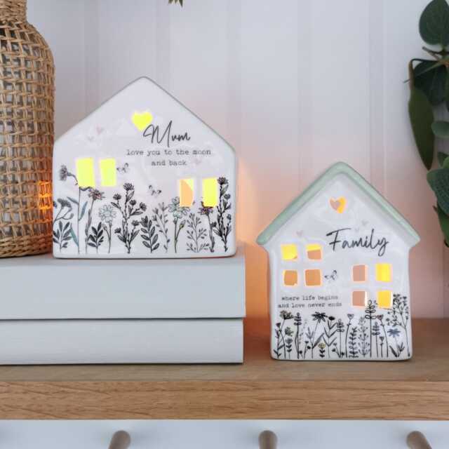 Mum Tea Light Holder, Family Meadow Flowers House, Gift, Mother's Day, Gift For - image 1