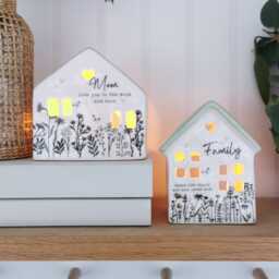 Mum Tea Light Holder, Family Meadow Flowers House, Gift, Mother's Day, Gift For - thumbnail 1