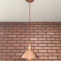 "Industrial Pendant -Copper 8"" Large Cone Shade With Patented ""Huila Electrical Connectors" - thumbnail 2