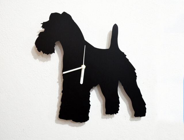 Kerry Blue Terrier Dog - Wall Clock Silhouette - image 1
