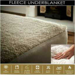 Fleece Underblanket Mattress Protector Fitted Sheet Extra Deep 30cm/12