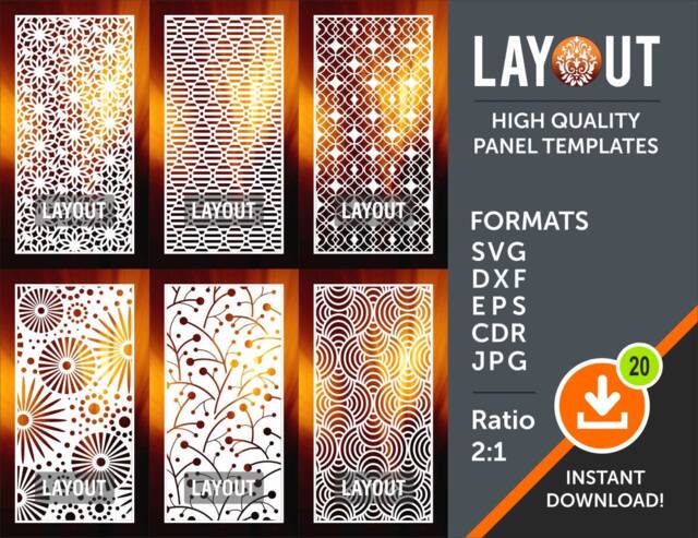 Room Divider Panel, Privacy Screen, Wall Hanging, Stencil, Cnc, Laser, Plasma Cricut Cutting File, Cdr, Svg, Dxf, Ai, Eps, Jpg - image 1