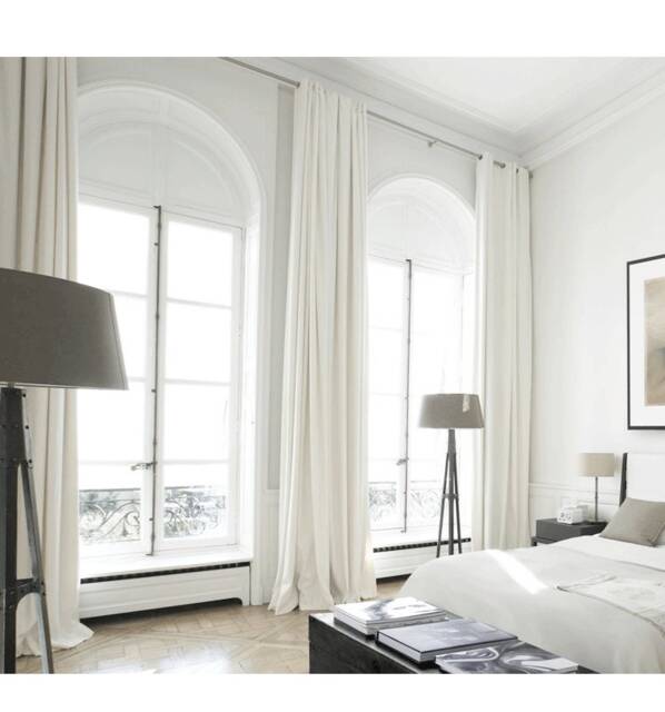 "Sale 15% Off. Pair Of White Curtain Panels, 50"" Wide By 86" - image 1