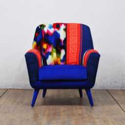 Bay Armchair - Hmong & Silk Navy Blue Ii - thumbnail 2