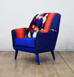 Bay Armchair - Hmong & Silk Navy Blue Ii