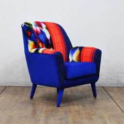 Bay Armchair - Hmong & Silk Navy Blue Ii - thumbnail 3