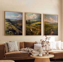 Set Of 3 Yorkshire Dales Posters, Travel Prints, Wall Art, Countryside Decor, Nature Posters - thumbnail 1