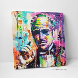 Abstract Godfather Canvas Art Wall Print Mafia Gangster Film Picture Framed Home Decor -E206 - thumbnail 1