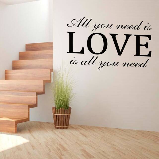 All You Need Is Love - 0108, Wall Art Decal, Transfer, Mural, Sticker, 75 Colours, 5 Sizes, Interior Or Exterior Use , Easy To Apply - image 1